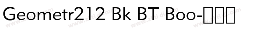 Geometr212 Bk BT Boo字体转换